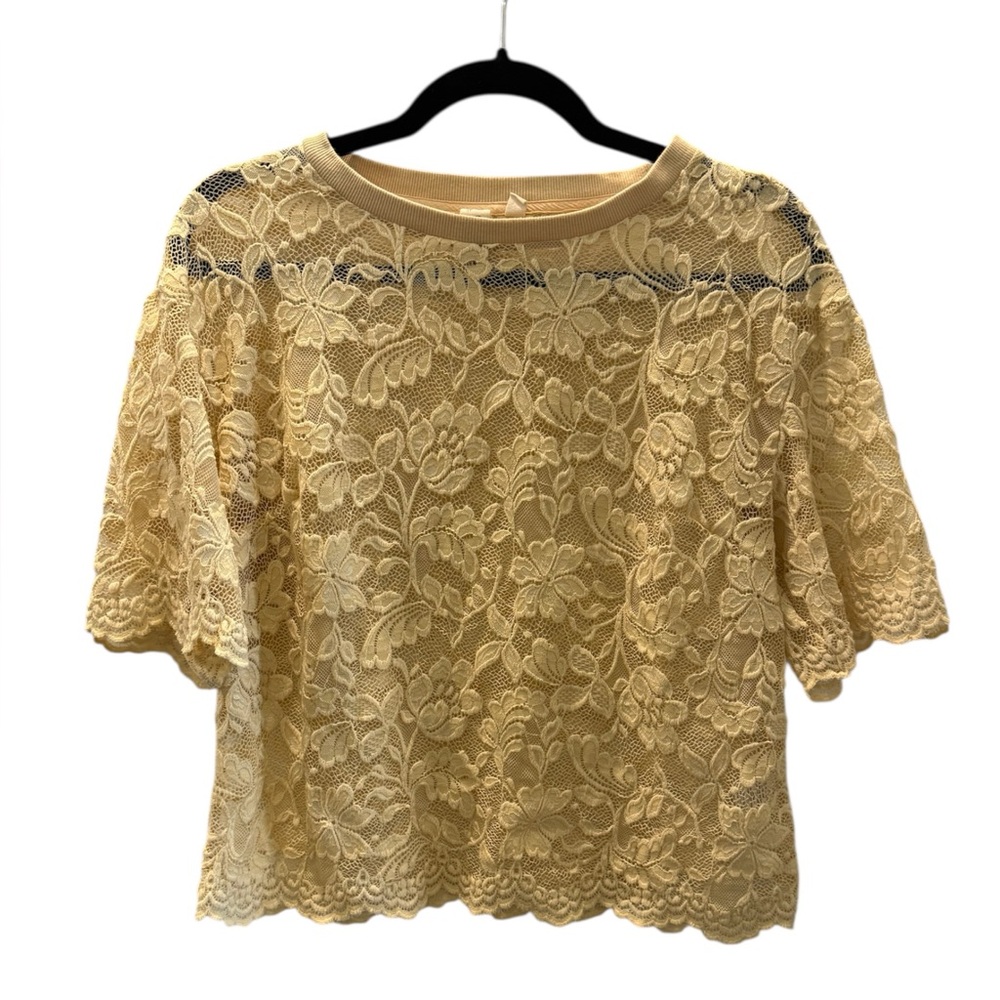 Anthropologie Dolan Cream Lace Top